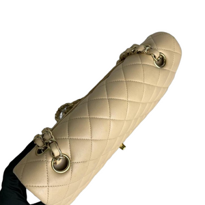 Classic Flap Medium Lambskin Beige GHW