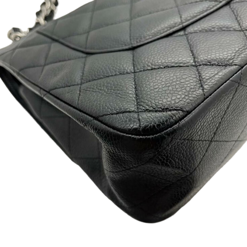 Jumbo Classic Double Flap Caviar Black GHW