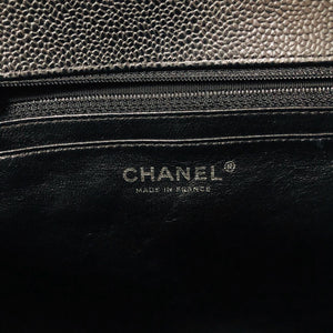 Single Flap Classic Jumbo in Black Caviar with SHW