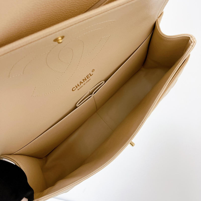 Double Flap Jumbo Caviar Beige GHW