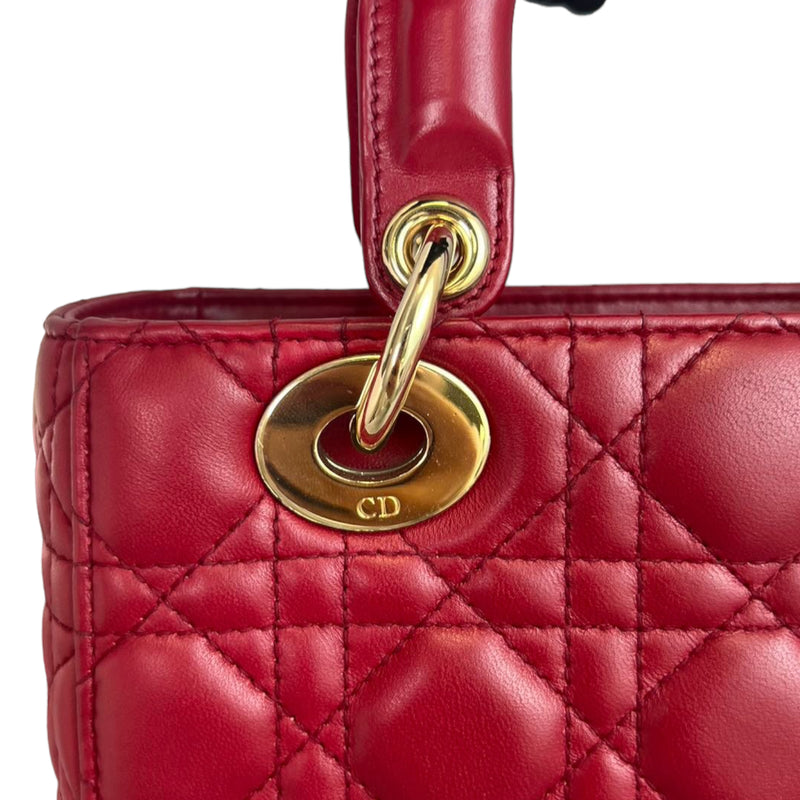 Small My Lady Dior Lambskin Red GHW