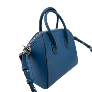 Mini Antigona Calfskin Blue SHW