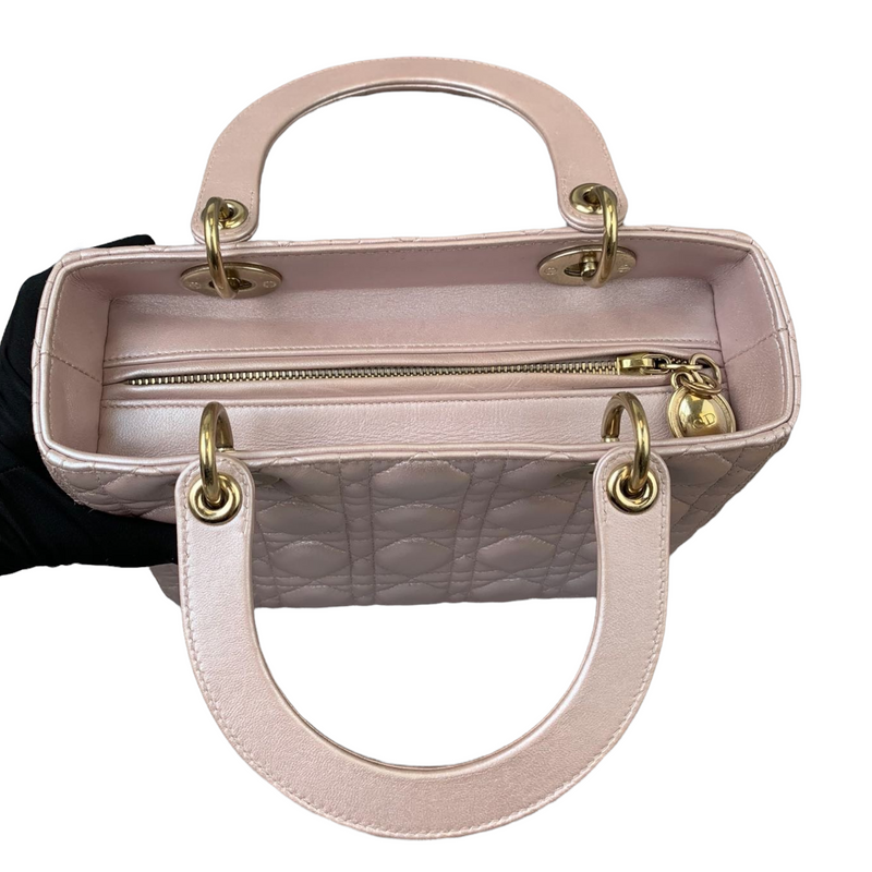 Lady Dior Medium Lambskin Light Pink GHW