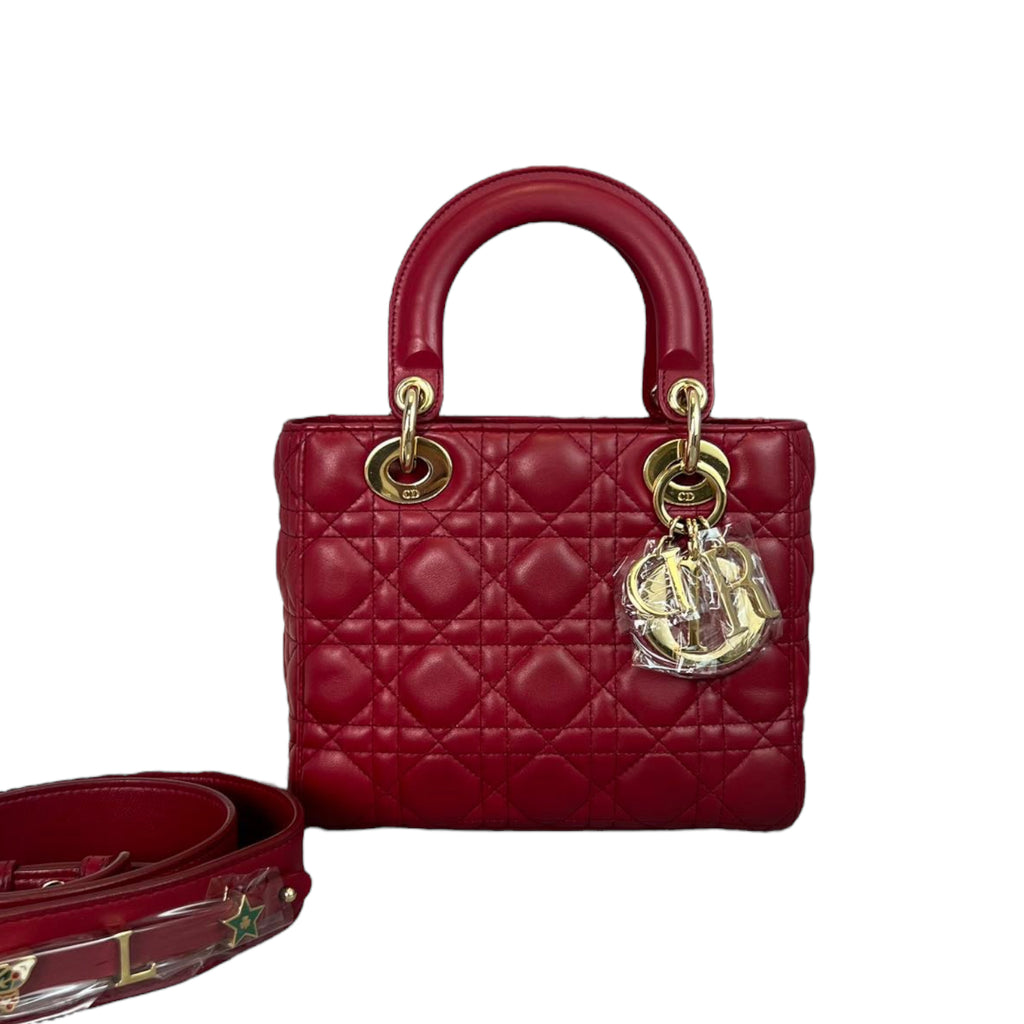 Small My Lady Dior Lambskin Red GHW