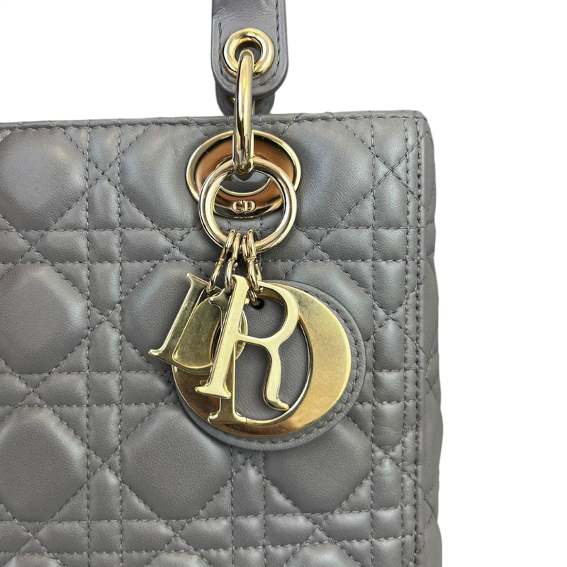 Lady Dior Medium Lambskin Grey GHW