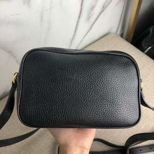 Soho small leather disco bag in black