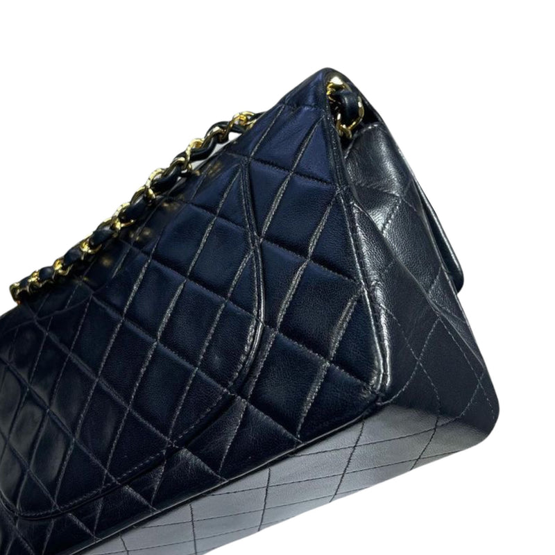 Chanel Classic Double Flap Quilted Caviar Gold-tone Small Black