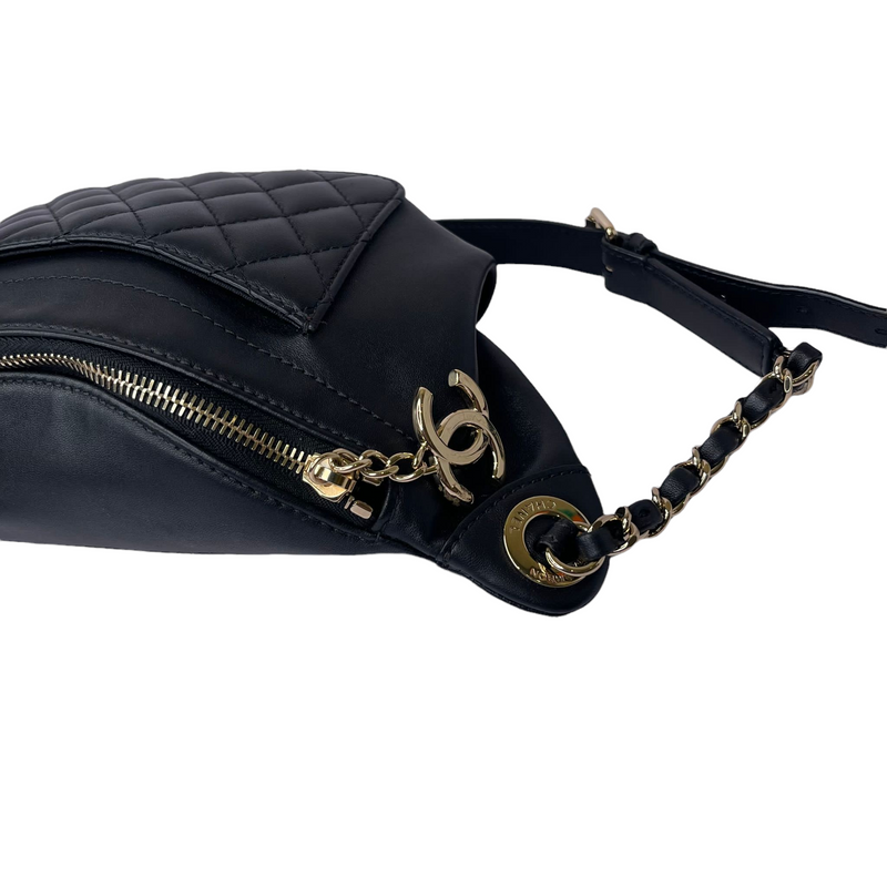black chanel waist bag