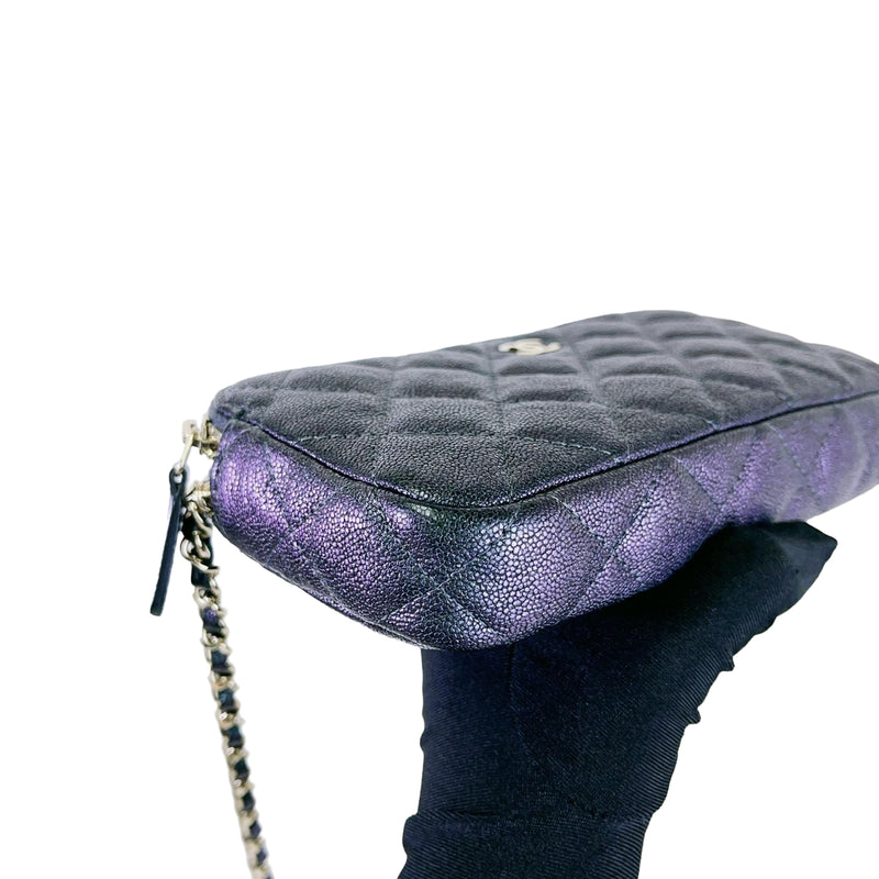 chanel purple wallet on chain