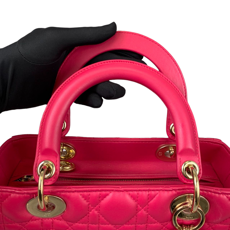 Medium Lady Dior Lambskin Pink GHW