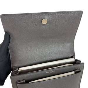 Sunset Grained Leather Small Dark Grey SHW