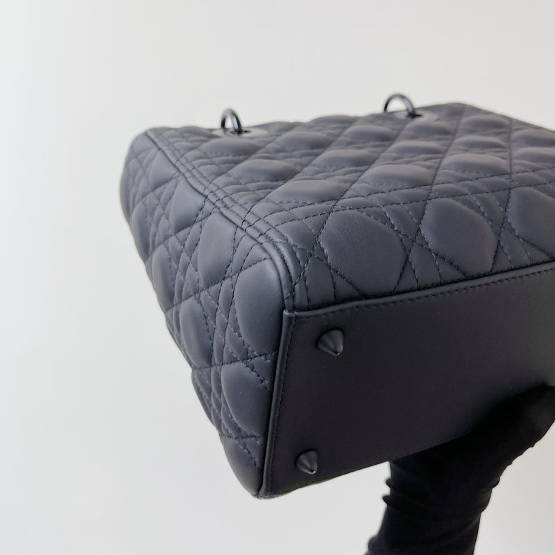 Lady Dior Lambskin Ultramatte Medium Black BHW
