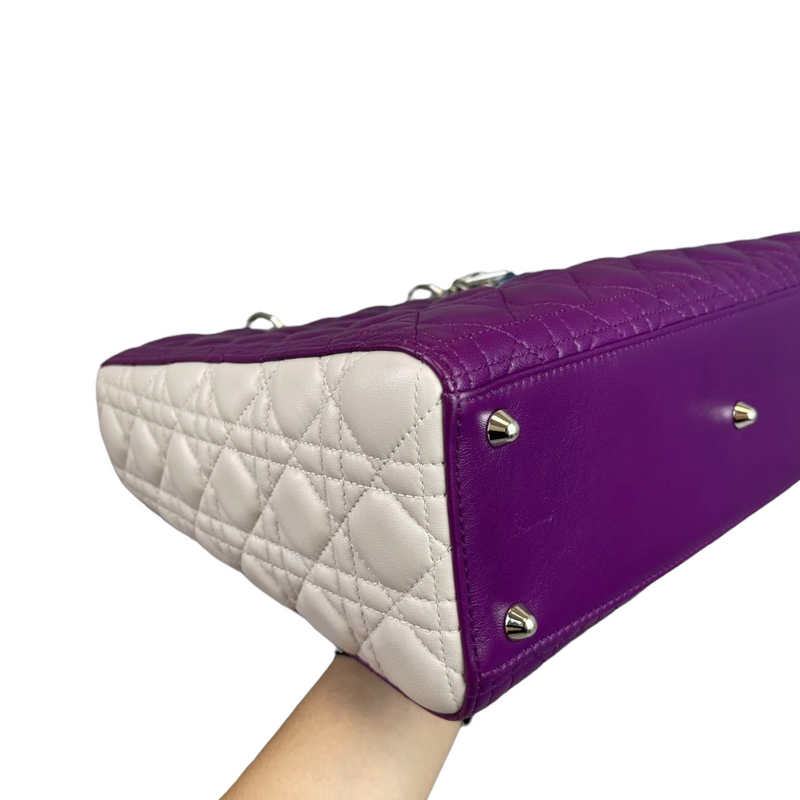 Lady Dior Large Lambskin Tri Colour SHW