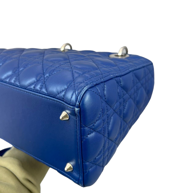Lady Dior Medium Blue Lambskin SHW