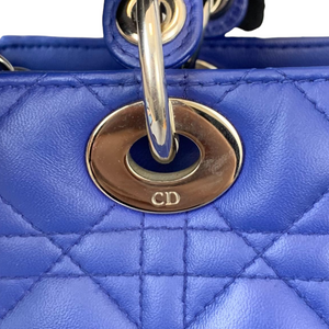 Lady Dior Medium Electric Blue Lambskin SHW