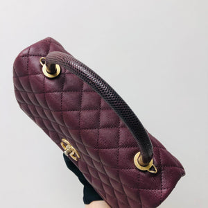 Burgundy Caviar Quilted Medium Coco Handle Flap