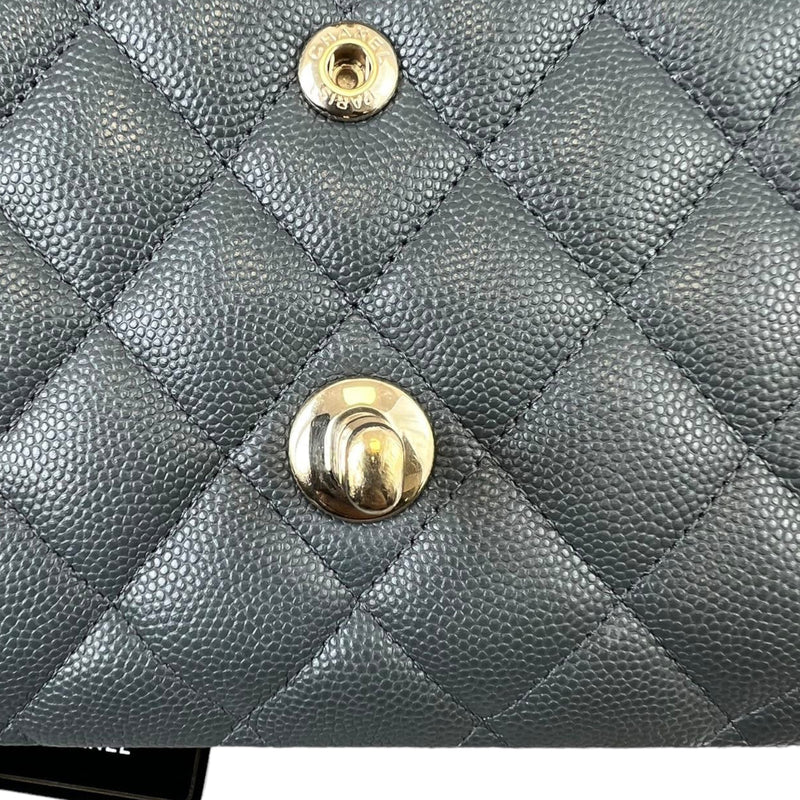 18B Classic Flap Medium Caviar Grey LGHW