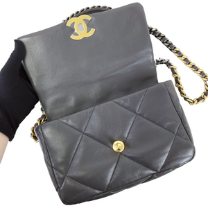 19 Lambskin Dark Grey Small 21B Mixed Hardware