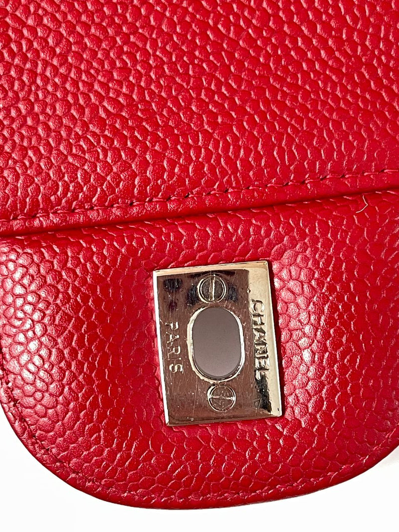 Single Flap Jumbo Caviar Red SHW