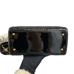 Lady Dior Medium Patent Black GHW