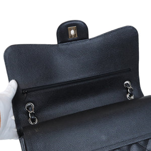 Classic Double Flap Jumbo Black Caviar SHW