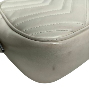 Small Marmont Leather Camera Cream GHW