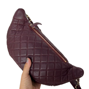 Quilted Belt Bag Burgundy SHW