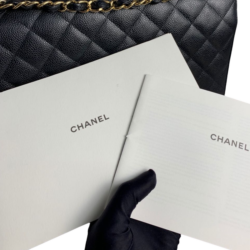 Classic Double Flap Caviar Maxi Black GHW