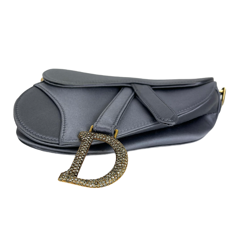 Mini Oblique Saddle Bag Satin Blue Bag Religion