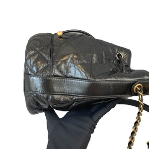 Drawstring Bucket Calfskin Black