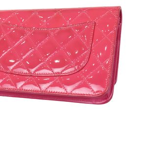 Quilted Patent Flap WOC Pink SHW