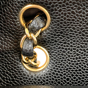 Medium Classic Flap Caviar Black GHW
