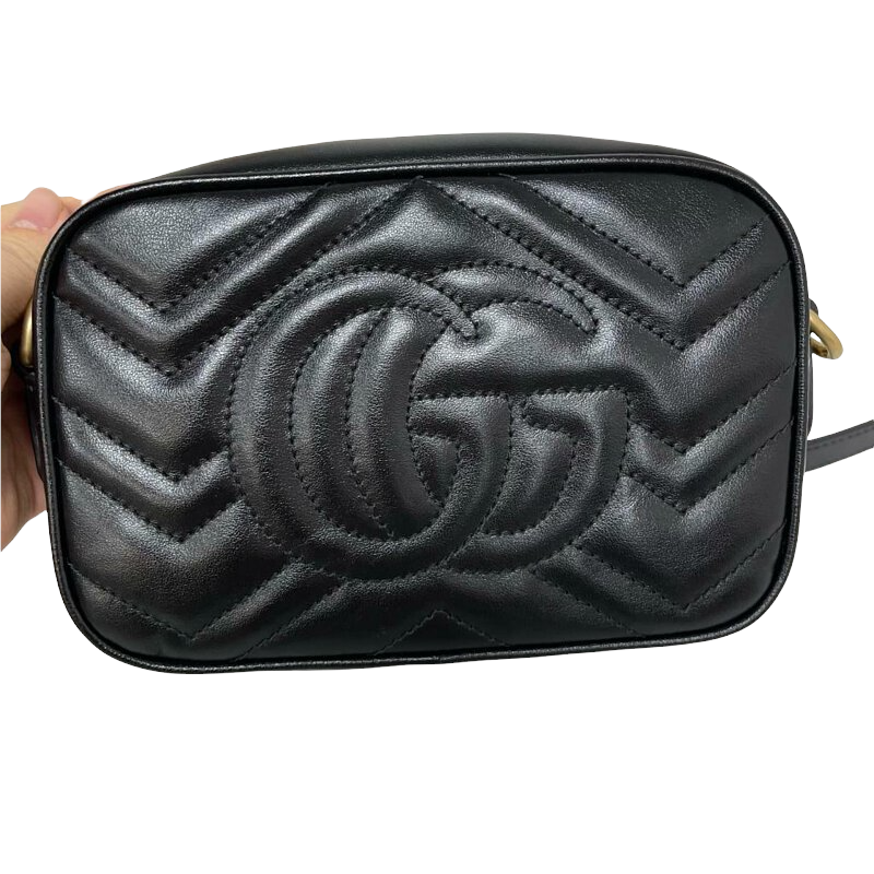 GG Marmont Mini Camera Black GHW