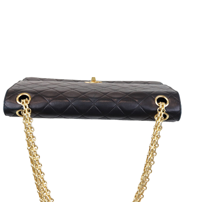 Mademoiselle Vintage Double Flap Medium Black GHW