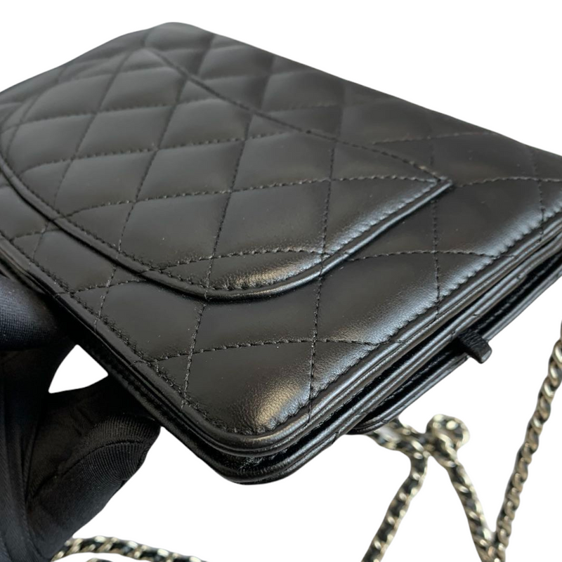 WOC Wallet on Chain Lambskin Black SHW