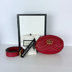 Marmont Belt Bag Red Leather GHW