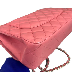 Jumbo Double Flap Lambskin Pink SHW