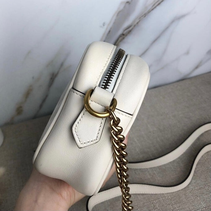 GG Marmont Mini Camera White GHW