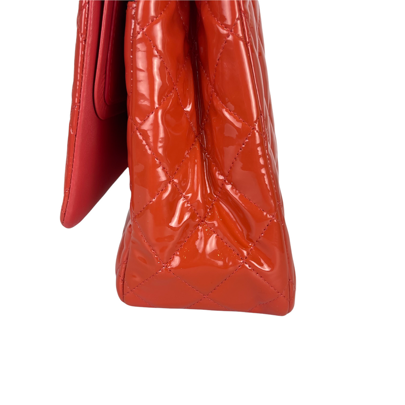 Double Flap Maxi Patent Coral SHW