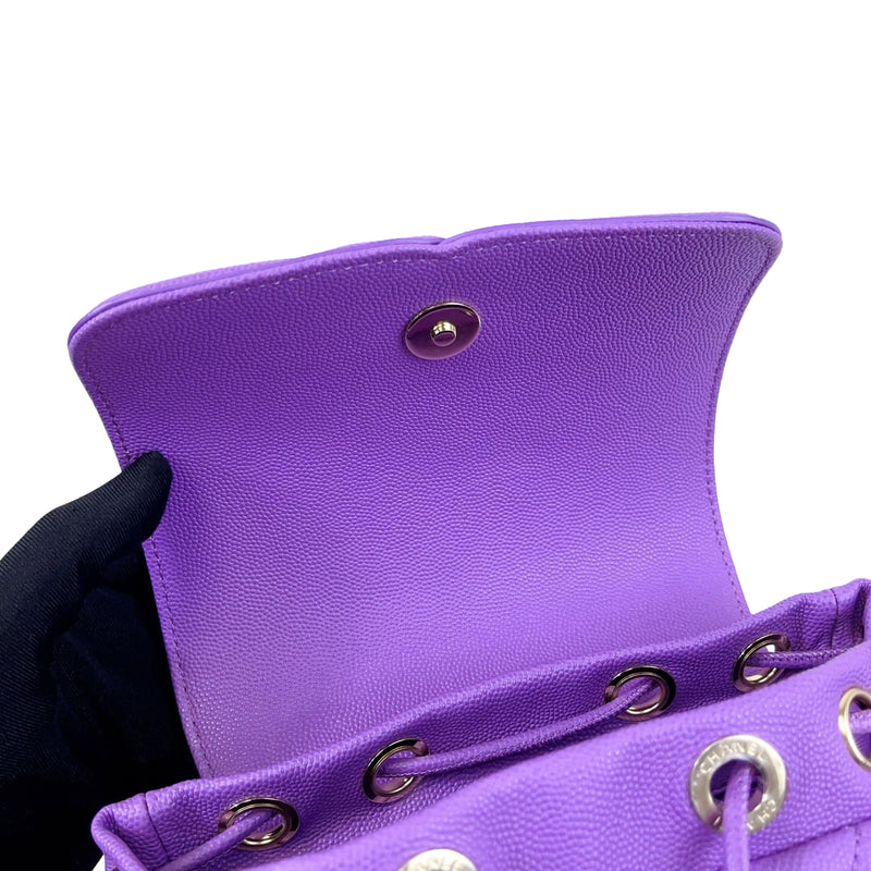 20C Purple Caviar Quilted CC Medium Filigree Vanity Case