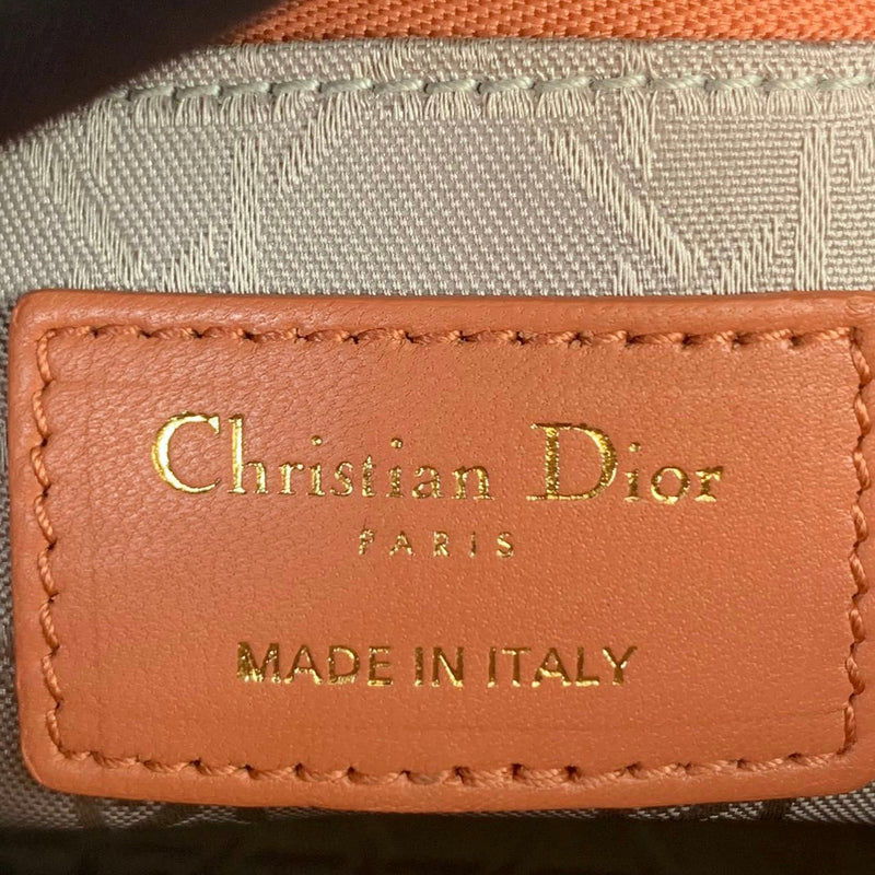Small ABC Dior Lucky Badges Lambskin Orange GHW