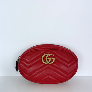 Marmont Belt Bag Red Leather GHW