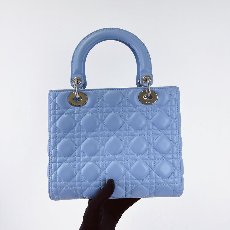 Lady Dior Lambskin Medium Blue SHW