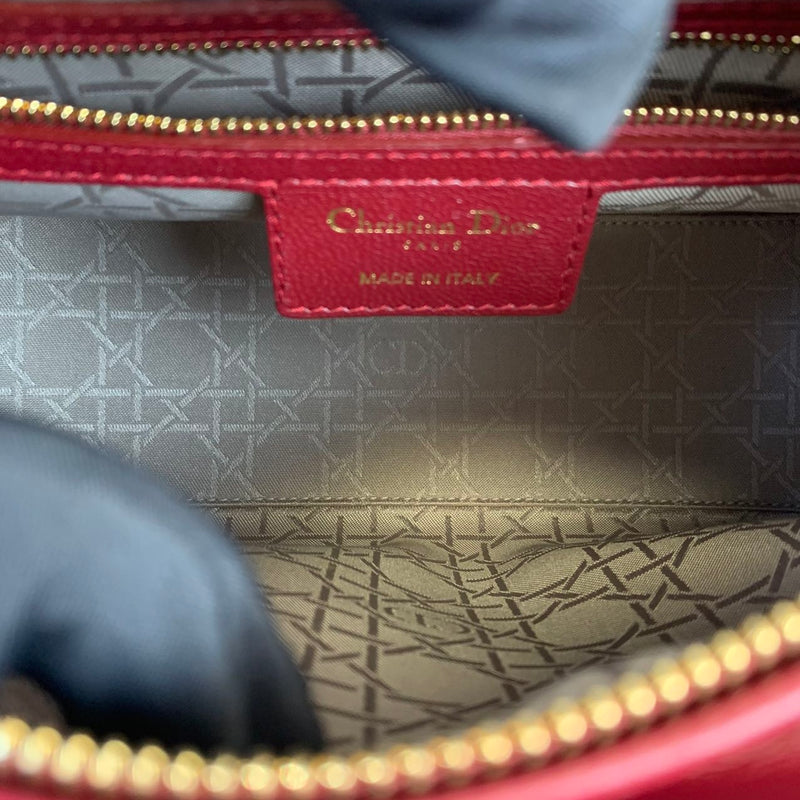 Lady Dior Medium Lambskin Burgundy GHW