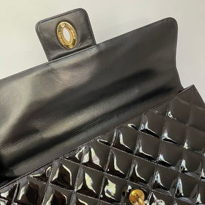 Vintage Briefcase Quilted Patent Black GHW