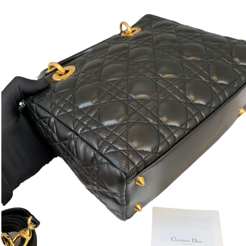 Lady Dior Lambskin Medium Black GHW