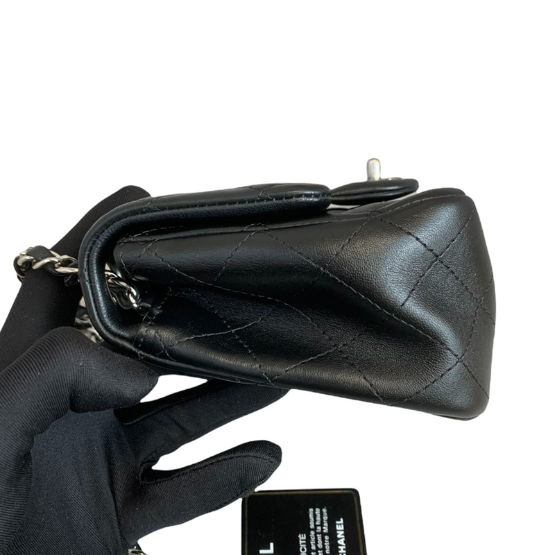 Classic Flap Square Mini Lambskin Black SHW