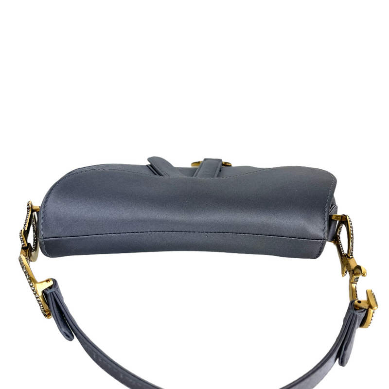 Mini Oblique Saddle Bag Satin Blue