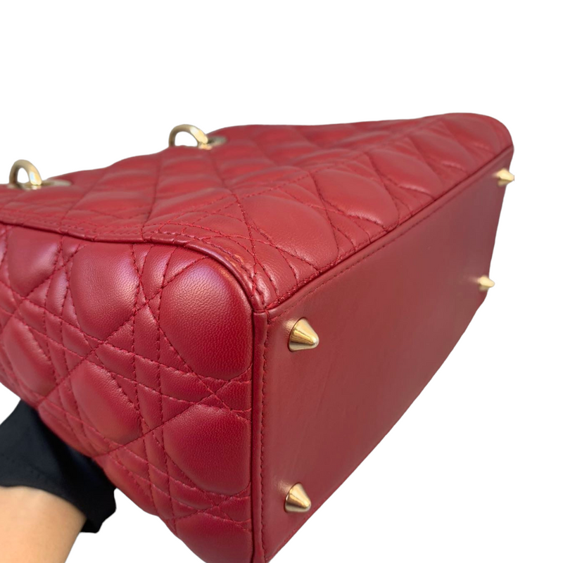 Lady Dior Medium Lambskin Burgundy GHW