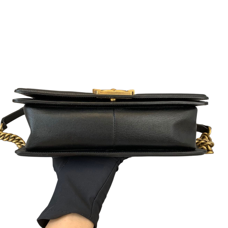 Boy Old Medium Lambskin Black GHW